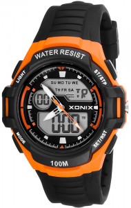 Zegarek Sportowy XONIX LCD/ANALOG WR100M Stoper, Timer, Alarm, 3x Czas - Męski I Dla Chłopaka