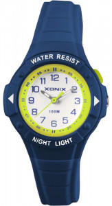 Mały Zegarek Wskazówkowy XONIX - Dziecięcy Uniwersalny  / Damski - Podświetlenie - Wodoszczelny 100m - Wyraźne Oznaczenia - GRANATOWY