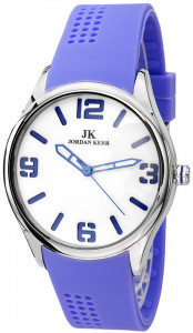 Klasyczny Damski Zegarek Analogowy Jordan Kerr - Syntetyczny Fioletowy Pasek - Elegancki Wygląd - Świetny Dodatek Do Ubioru