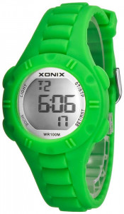 Świetny Zegarek Sportowy XONIX - Antyalergiczny - Funkcje - Alarm, Timer, Stoper - Zielony - Dla Chłopca i Dziewczynki