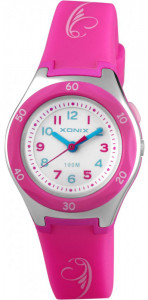 Wskazówkowy Zegarek z Podświetlaną Tarczą XONIX - Dla Dziewczynki / Damski - Mały Rozmiar - Wodoszczelny 100m - Różowy
