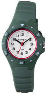 Zegarek Dla Dziecka / Damski XONIX - Podświetlana Tarcza - Wodoszczelny - Analogowy - Silikonowy Pasek - Kolor Zielony