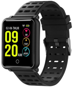 XBLITZ Touch - Uniwersalny Wielofunkcyjny Smartwatch Zegarek Sportowy - Pulsometr, Krokomierz, Ciśnieniomierz, Monitor Snu, Powiadomienia z Telefonu, Pomiar Dystansu - Kolorowy Wyświetlacz 1.3’’ - Wodoszczelny IP68 - Pojemna Bateria