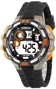 Zegarek Sportowy XONIX WR100m - Męski i Dla Chłopaka - Duży, Czytelny Wyświetlacz LCD - Wielofunkcyjny - Stoper, Timer, Alarm, 2 Niezależne Czasy - Czarny
