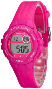 Malutki Zegarek Cyfrowy Xonix Dla Dziewczynki - Różowy - Podświetlenie, Stoper, Alarm