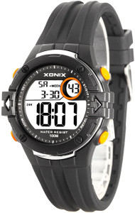 Uniwersalny Zegarek Sportowy XONIX - Elektroniczny - Wodoszczelny 100m - Wielofunkcyjny - Timer Stoper Alarm Podświetlenie Data - Czarny