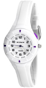 Malutki Zegarek Wskazówkowy Xonix Z Podświetleniem, Wodoodporny, Dla Dziewczynki i Chłopca - Biały