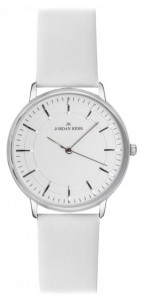 Klasyczny Elegancki Zegarek Jordan Kerr - Uniwersalny Model - Biały Skórzany Pasek z Delikatną Fakturą