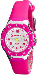 Różowy, Sportowy Zegarek Analogowy Xonix - Podświetlana Tarcza, Wodoszczelność 100m - Damski i Dla Dziewczynki - Antyalergiczny