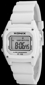 Perfekcyjny XONIX - Uniwersalny Zegarek Sportowy - Wiele Funkcji - Antyalergiczny - Syntetyczny Pasek - Biały