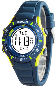 Klasyczny Zegarek Cyfrowy XONIX - Wodoszczelny 100m - Uniwersalny Młodzieżowy i Damski - Sportowy, Wielofunkcyjny - Stoper, Timer, Alarm, Drugi Czas, Podświetlenie, Data - Granatowy