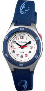 Wskazówkowy Zegarek z Podświetlaną Tarczą XONIX - Dla Dziewczynki / Damski - Mały Rozmiar - Wodoszczelny 100m - Granatowy