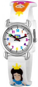 EVEREST Kids - Pasek Ozdobiony Księżniczkami - Śliczny Zegarek Dla Dziewczynki - Biały