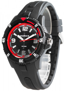 Analogowy Zegarek XONIX - Uniwersalny Model - Wodoszczelny 100m - Czytelna Tarcza z Dużymi Indeksami - Antyalergiczny - Czarny