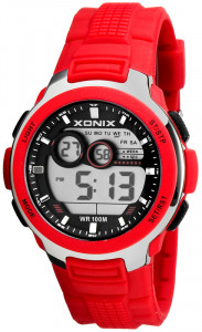 Wielofunkcyjny Zegarek Sportowy XONIX - WR100m - Męski i Młodzieżowy - Red