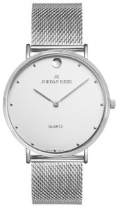 Zegarek Damski Na Srebrnej Bransolecie Jordan Kerr - Duży Błyszczący Indeks Godziny 12 - Bardzo Elegancki