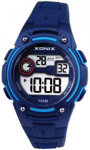 Dziecięcy / Damski Zegarek XONIX z Czytelnym Elektronicznym Wyświetlaczem - Wodoodporny 100m - Wielofunkcyjny - GRANATOWY