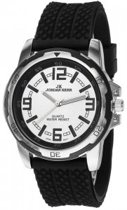 Męski Zegarek Z Białą Tarczą - Jordan Kerr - Pokaźny - Gumowy Pasek - Nowoczesny Design