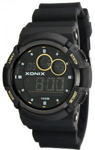 Uniwersalny Wodoodporny Zegarek Cyforwy Xonix - Wielofukncyjny - Data, Alarm, Stoper, Druga Strefa Czasowa, Podświetlenie - Czarny