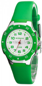Zielony, Sportowy Zegarek Analogowy Xonix - Podświetlana Tarcza, Wodoszczelność 100m - Damski Dla Dziewczynki i Chłopca - Antyalergiczny
