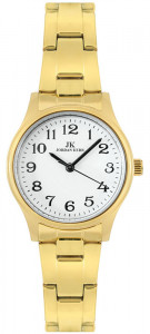Mały Damski Zegarek Jordan Kerr - Klasyczna Wąska Bransoleta - Czytelna Tarcza - Kolor Złoty