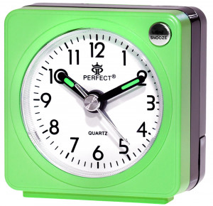 Mały Przenośny Zegarek z Budzikiem PERFECT - Funkcja Drzemki (Snooze) - Podświetlenie - Zielony