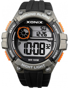 Męski i Młodzieżowy Chłopięcy Sportowy Zegarek XONIX - Rozbudowany Stoper 100 Międzyczasów z Pamięcią 10 Ostatnich - Wodoszczelny 100m - Podświetlenie