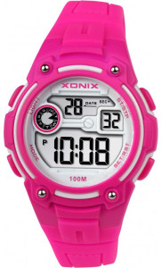 Dziecięcy / Damski Zegarek XONIX z Czytelnym Elektronicznym Wyświetlaczem - Wodoodporny 100m - Wielofunkcyjny - RÓŻOWY