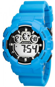 Masywny, Duży Zegarek Sportowy Xonix - Stoper, Timer, Alarm - Niebieski - Uniwersalny