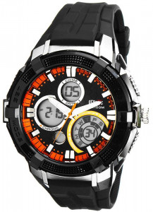 Zegarek Oceanic Vapid WR 100M - Męski i Młodzieżowy - Multifunkcyjny - 3 Alarmy, Stoper z Międzyczasem, Timer - Czarno-Pomarańczowy