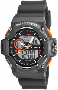 Zegarek Sportowy XONIX Multifunction LCD/Analog WR100M, Stoper, Timer, Alarm, 3x Czas, Podświetlenie - Męski I Dla Chłopaka