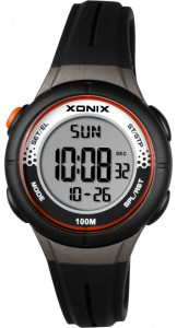 Mały Wielofunkcyjny Zegarek Cyfrowy XONIX - Dziecięcy / Damski - Wodoszczelny 100m - Podświetlenie, Stoper, Timer, Datownik - Czytelny Wyświetlacz - CZARNY
