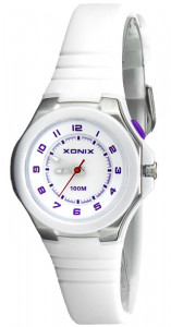 Biały Zegarek Sportowy XONIX Z Podświetleniem - Wodoszczelny 100M - Dla Małej I Dużej Dziewczyny
