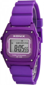 Perfekcyjny XONIX - Uniwersalny Zegarek Sportowy - Wiele Funkcji - Antyalergiczny - Syntetyczny Pasek - Fioletowy