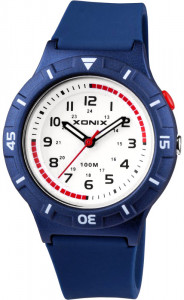 Wskazówkowy Zegarek z Podświetlaną Tarczą XONIX - Dziecięcy / Damski - Wyraźne Oznaczenia Godzinowe - Wodoodporny 100m - Kolor Granatowy