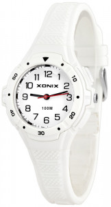 Wskazówkowy Zegarek XONIX - Dziecięcy / Damski - Mały Czytelny - Wszystkie Cyfry Na Tarczy - Podświetlenie - Wodoszczelny 100m - Biały