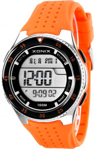 Duży Wielofunkcyjny Zegarek Sportowy XONIX - 15x Lap Memory, 3x Interval Timer, World Time, 8x Alarm, WR100M - Męski i Młodzieżowy