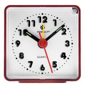 Kwadratowy Zegarek Budzik PERFECT - Głośny Alarm z Funkcją Drzemki - Podświetlana Tarcza - Mały Na Baterie