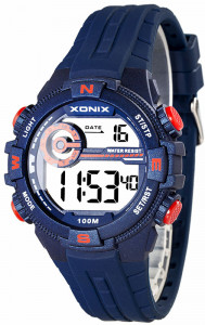 Męski i Chłopięcy Młodzieżowy Zegarek Sportowy XONIX - Wodoszczelny 100m - Wielofunkcyjny Stoper Timer Budzik Drugi Czas - Cyfrowy z Podświetleniem 