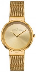 Minimalistyczny Zegarek Damski Jordan Kerr Na Bransolecie Typu Mesh - Kolor Złoty - Uniwersalny Dodatek