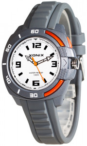 Uniwersalny Zegarek XONIX - Wodoszczelny 100m - Analogowy z Podświetlaną Tarczą - Czytelna Podziałka Godzin - SZARY - Na Prezent + Pudełko
