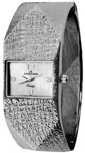 Geometryczny Damski Zegarek JORDAN KERR Na Awangardowej Bransolecie o Ciekawej Fakturze Przypominającej Gnieciony Papier