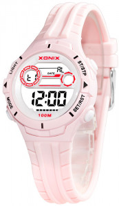Mały Cyfrowy Zegarek XONIX - Dla Dziewczynki / Damski - Wodoszczelny 100m - Sportowy - Wielofunkcyjny - Różowy