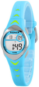 Mały Zegarek Dla Dziewczynki XONIX - Wodoszczelność 100M, Stoper, Alarm, Timer, Data - Śliczny Morski Kolor - GIRLS