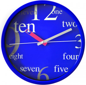 Kolorowy Niebieski Metalowy Ścienny Zegar Kwarcowy Nietuzinkowe Wzornictwo, Cichy Płynący Mechanizm