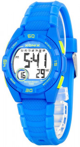 Niebieski Zegarek Sportowy XONIX - Water Resist 100m + Wiele Funkcji - Damski i Uniwersalny Dziecięcy - Antyalergiczny - Stoper Timer Budzik Druga Strefa Czasowa Podświetlenie Data