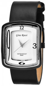 Subtelnie Elegancki Uniwersalny Zegarek Gino Rossi z Kwadratową Tarczą  - Czarny