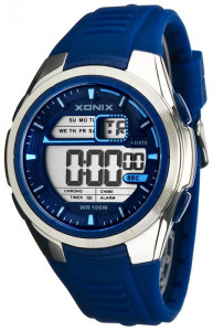 Zegarek Xonix - Damski, Męski i Młodzieżowy - Elektroniczny - Granatowy - Wielofunkcyjny - Alarm, Druga Strefa Czasowa, Stoper, Timer
