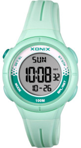 Mały Wielofunkcyjny Zegarek Cyfrowy XONIX - Dziecięcy / Damski - Wodoszczelny 100m - Podświetlenie, Stoper, Timer, Datownik - Czytelny Wyświetlacz - ZIELONY