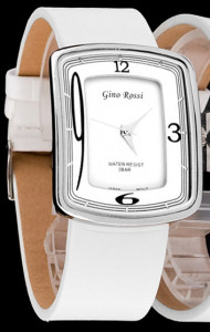 Subtelnie Elegancki Uniwersalny Zegarek Gino Rossi z Kwadratową Tarczą - Biały